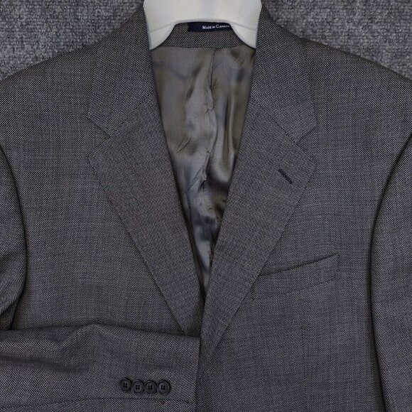 Chaps By Ralph Lauren Gray Blazer 2 Button 95% Wool 5% Cashmere Made In Canada - Picture 1 of 16